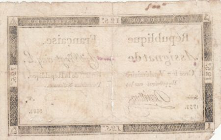 France 125 Livres - 7 Vendémiaire An II - 1793 - Sign. Doivillier - Série 1751