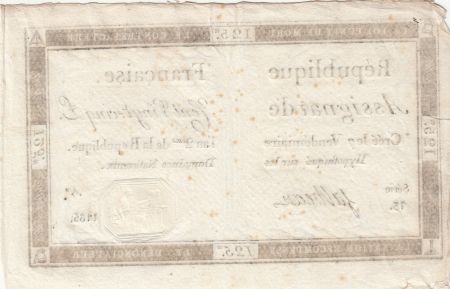 France 125 Livres - 7 Vendémiaire An II - 1793 - Sign. Falheau - Série 13