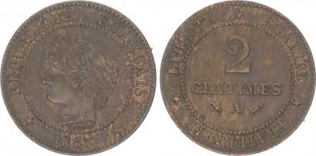 France 2 Centimes Cérès - Troisième République - 1885 A