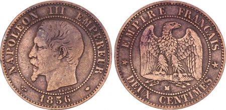 France 2 Centimes Napoléon III - Tête nue - 1856 MA Marseille