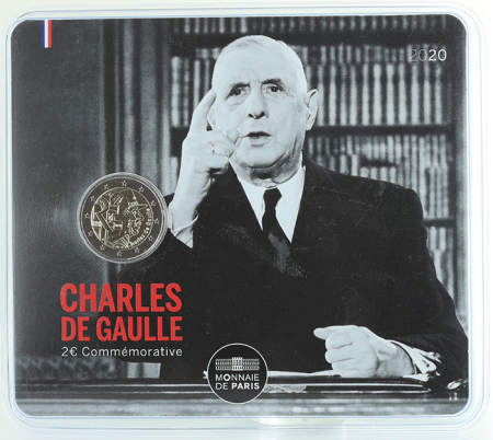 France 2 Euros Commémo. BU 2020 - Charles De Gaulle