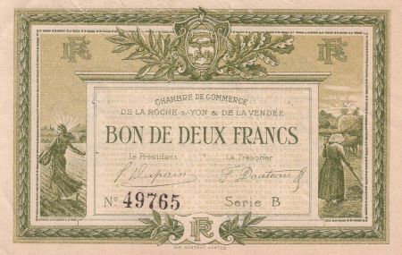 France 2 Francs - Chambre de commerce de la Roche sur Yon & de la Vendée - Série B - P.65-21