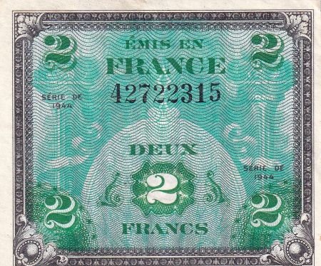 France 2 Francs - Drapeau - 1944 - Sans Série - VF.16.01