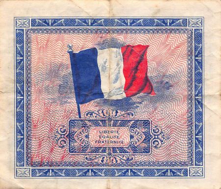 France 2 Francs - Impr. américaine (Drapeau) - 1944 - Sans Série