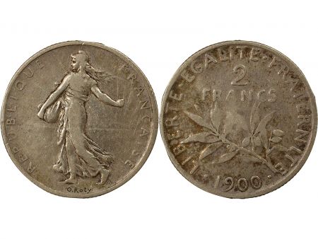 France 2 Francs Argent, Semeuse - 1900 Paris