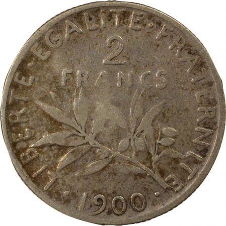 France 2 Francs Argent, Semeuse - 1900 Paris