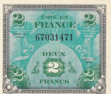 France 2 Francs Impr. américaine (drapeau) - 1944