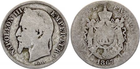 France 2 Francs Napoléon III - 1867 A Paris