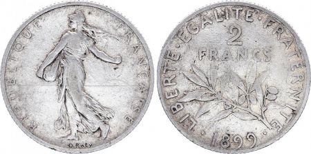 France 2 Francs Semeuse - 1899 - Argent