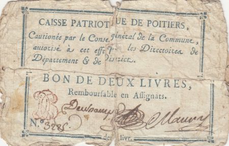 France 2 livres - Vienne - Poitiers - 1791