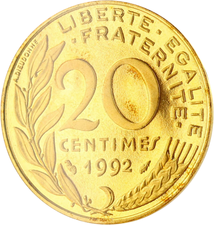 France 20 Centimes BE Marianne 1992