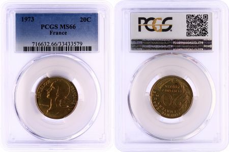 France 20 Centimes Lagriffoul - 1973 - PCGS MS 66