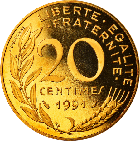 France 20 centimes Marianne - 1991 - BE