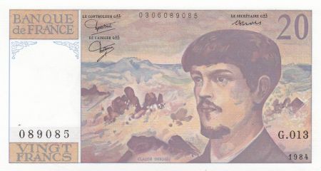 France 20 Francs  - Debussy - 1984 -  Série G.014