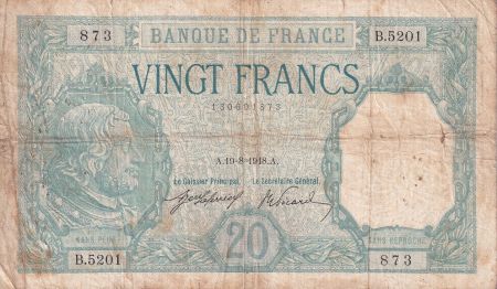 France 20 Francs - Bayard - 09-08-1918 - Série B.5201