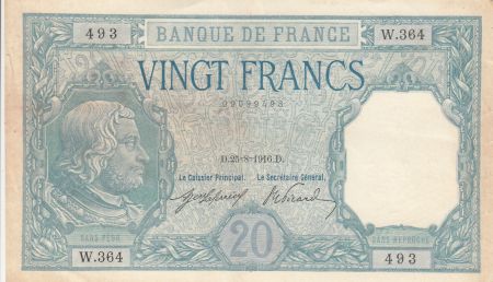 France 20 Francs - Bayard - 25-08-1916 - Série W.364