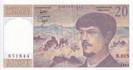 France 20 Francs - Debussy - 1985 - Série N.015 - F.66.06