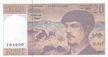 France 20 Francs - Debussy - 1995 - Série U.047