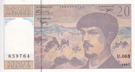 France 20 Francs - Debussy - 1997 - Série U.063 - F.66TER.02.63