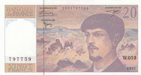 France 20 Francs - Debussy - 1997 - Série W.053