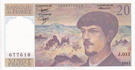 France 20 Francs - Debussy - Série J.011 - 1983 - NEUF - F.66.04