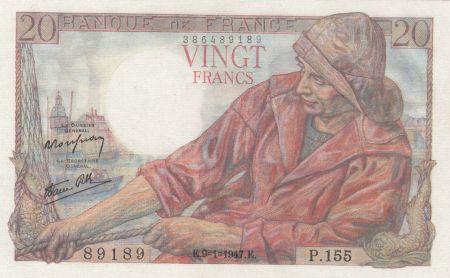 France 20 Francs - Pêcheur - 09-01-1947 - Série P.155