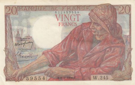 France 20 Francs - Pêcheur - 09-02-1950 - Série W.245