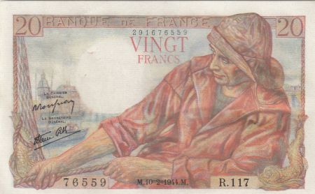 France 20 Francs - Pêcheur - 10-02-1944 - Série R.117