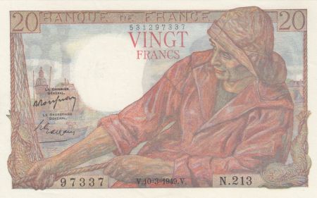 France 20 Francs - Pêcheur - 10-03-1949 - Série N.213