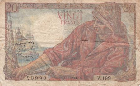 France 20 Francs - Pêcheur - 14-10-1948 - Série V.188 - F.13.13