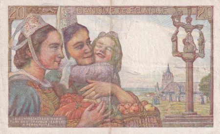 France 20 Francs - Pêcheur - 17-05-1944 - Série V.126 - F.13.09