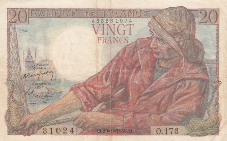 France 20 Francs - Pêcheur - 29-01-1948 - Série O.176 - F.13.12