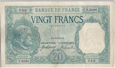 France 20 Francs Bayard - 01-08-1918 Série T.5096