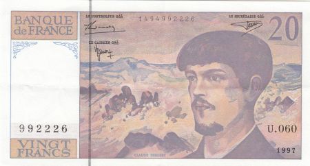 France 20 Francs Debussy - 1997 - Série U.060