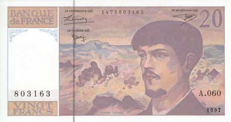 France 20 Francs Debussy - Série A.060 - 803163 - Année 1997