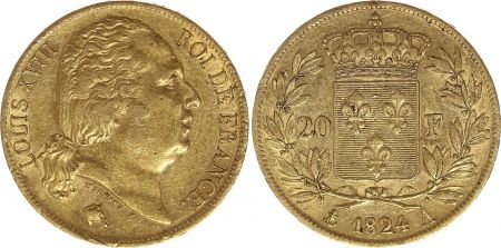 France 20 Francs Louis XVIII - 1818 W Lille