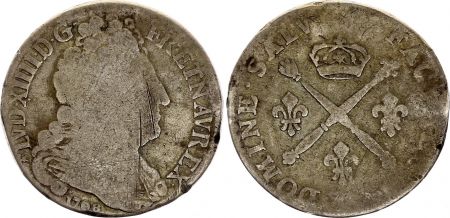 France 20 Sols - Louis XIV aux insignes - 1708 Atelier non identifiable.