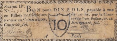 France 20 sols - Maison de secours, rue des filles St. Thomas - 01-09-1791