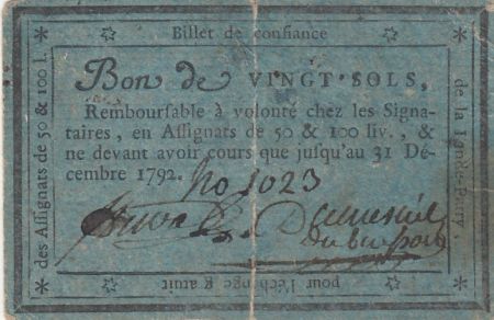 France 20 sols - Orne - Lande-Patry - 1792