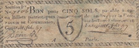 France 20 sols - Seine - Paris - Compagnie de Commission - 1792