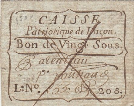 France 20 sous - Vendée - Caisse patriotique de Luçon - Manuscrit ou faux d\'époque ? - 1792