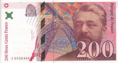 France 200 Francs - Gustave Eiffel - Tour Eiffel  - 1996 - Série J.052