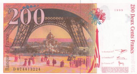 France 200 Francs - Gustave Eiffel - Tour Eiffel - 1999 - Série D.074