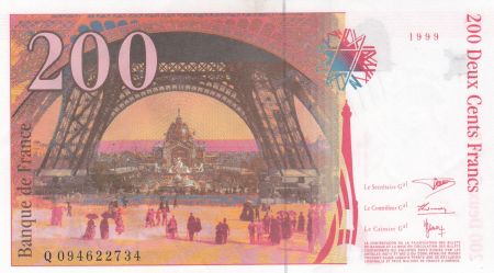 France 200 Francs - Gustave Eiffel - Tour Eiffel - 1999 - Série Q.094