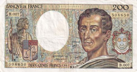 France 200 Francs - Montesquieu - 1981 - Série B.007