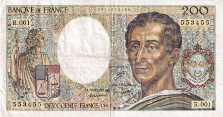 France 200 Francs - Montesquieu - 1981 - Série R.001