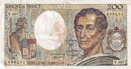 France 200 Francs - Montesquieu - 1981 - Série V.007