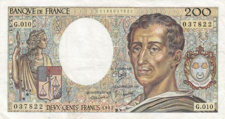 France 200 Francs - Montesquieu - 1982 - Série G.010