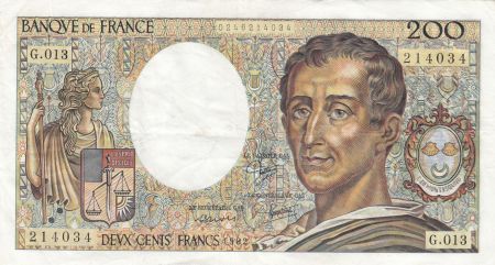 France 200 Francs - Montesquieu - 1982 - Série G.013