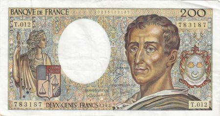 France 200 Francs - Montesquieu - 1982 - Série T.012